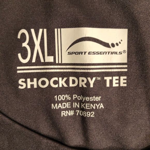 Sports Essentials Shock-dry Tee Men’s 3XL Gray - Picture 4 of 4